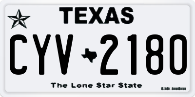TX license plate CYV2180