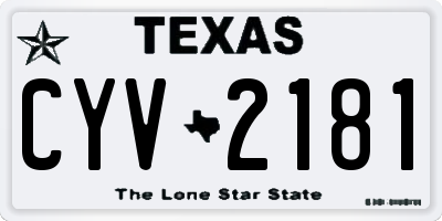 TX license plate CYV2181