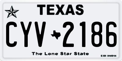 TX license plate CYV2186