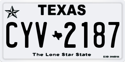 TX license plate CYV2187