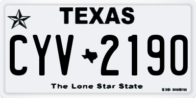 TX license plate CYV2190
