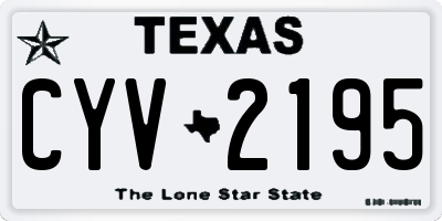 TX license plate CYV2195