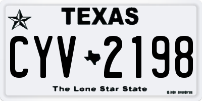 TX license plate CYV2198