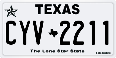 TX license plate CYV2211