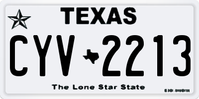TX license plate CYV2213