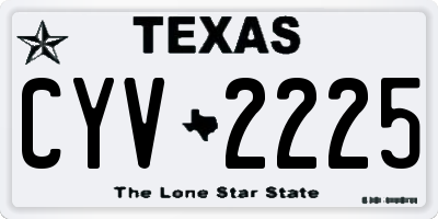 TX license plate CYV2225