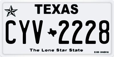 TX license plate CYV2228