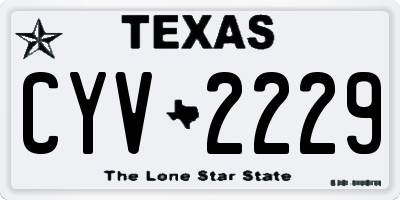 TX license plate CYV2229