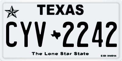 TX license plate CYV2242