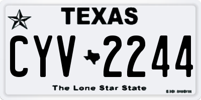 TX license plate CYV2244