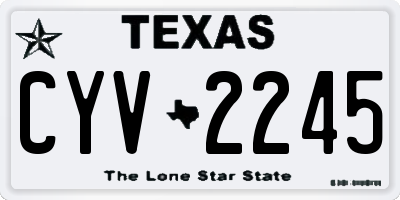 TX license plate CYV2245