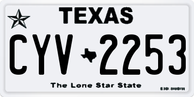 TX license plate CYV2253