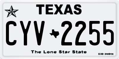 TX license plate CYV2255