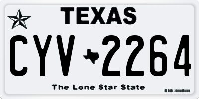 TX license plate CYV2264