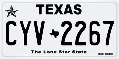 TX license plate CYV2267