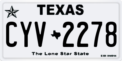 TX license plate CYV2278