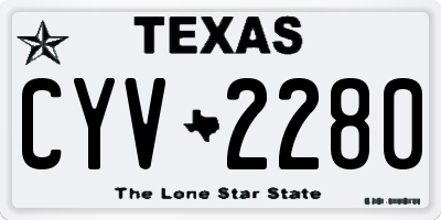 TX license plate CYV2280