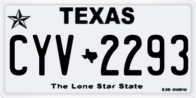 TX license plate CYV2293