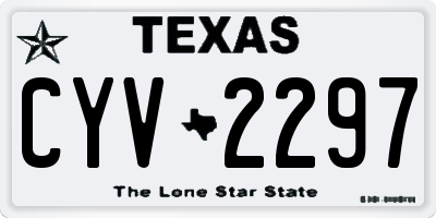 TX license plate CYV2297