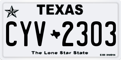 TX license plate CYV2303