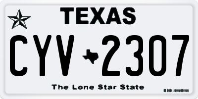 TX license plate CYV2307