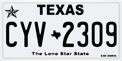 TX license plate CYV2309