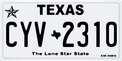 TX license plate CYV2310