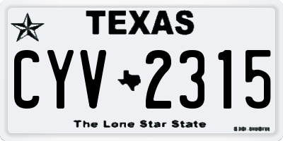 TX license plate CYV2315