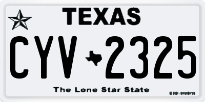 TX license plate CYV2325