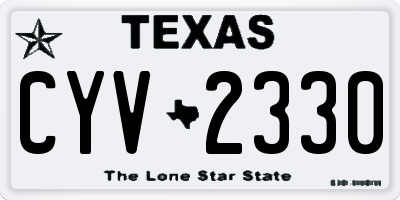 TX license plate CYV2330