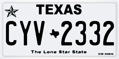 TX license plate CYV2332