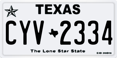TX license plate CYV2334