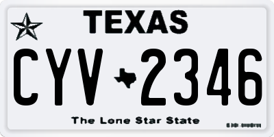 TX license plate CYV2346
