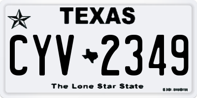 TX license plate CYV2349