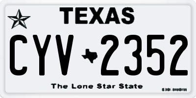 TX license plate CYV2352
