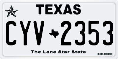 TX license plate CYV2353