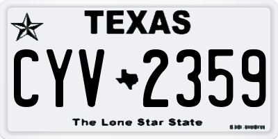 TX license plate CYV2359
