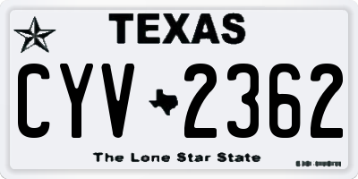 TX license plate CYV2362