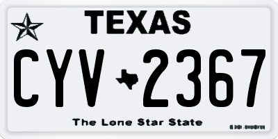 TX license plate CYV2367