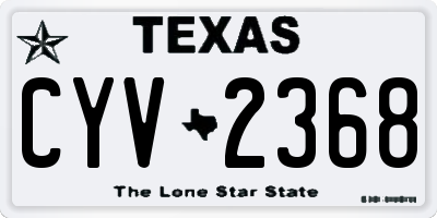 TX license plate CYV2368