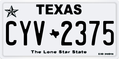 TX license plate CYV2375