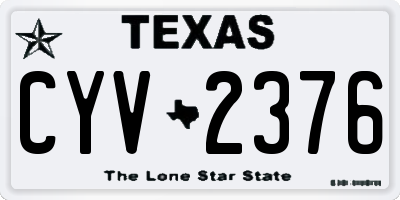 TX license plate CYV2376