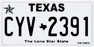 TX license plate CYV2391