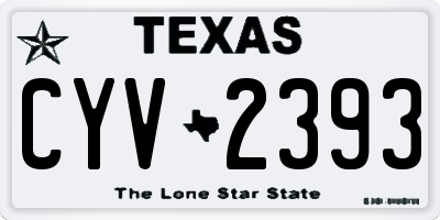 TX license plate CYV2393