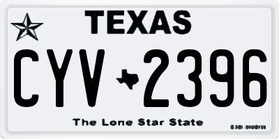 TX license plate CYV2396