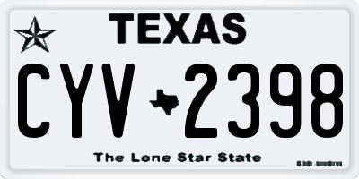 TX license plate CYV2398