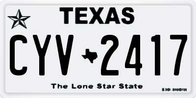TX license plate CYV2417