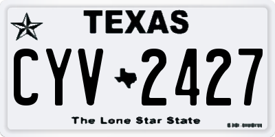 TX license plate CYV2427