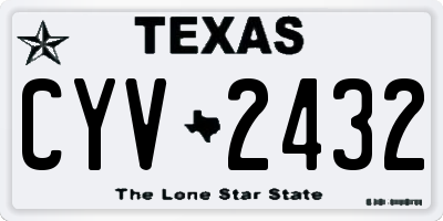 TX license plate CYV2432