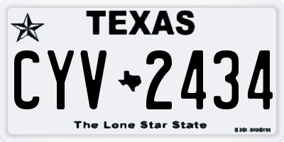 TX license plate CYV2434